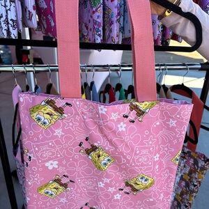 Pink SpongeBob Tote Bag